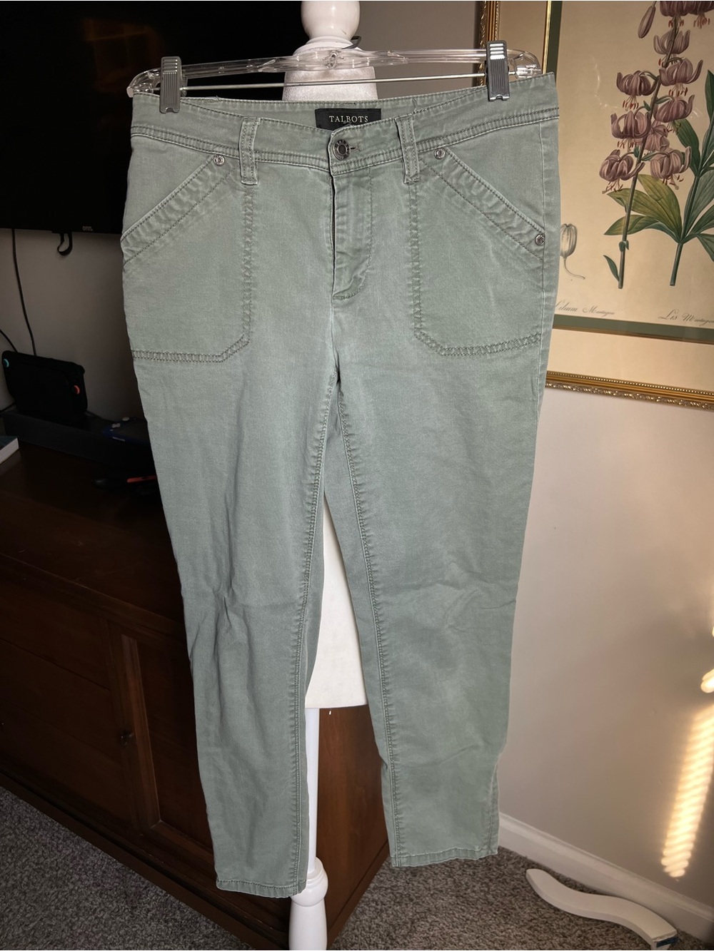 Talbots Slim Straight Jeans in Sage Green